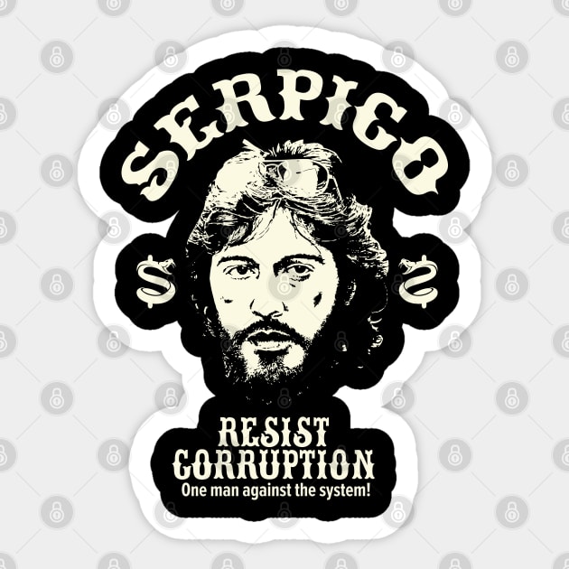 Serpico: A Badge of Integrity - Al Pacino Inspired T-Shirt Sticker by Boogosh